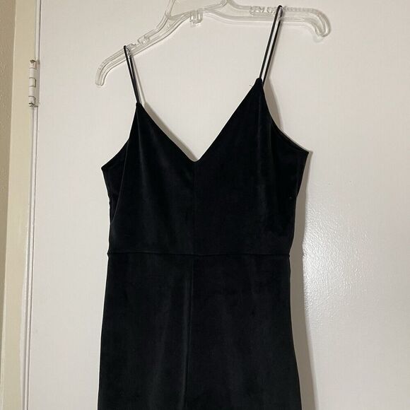 Lovers + Friends black velour vneck wide leg jumpsuit size US small - Picture 4 of 8